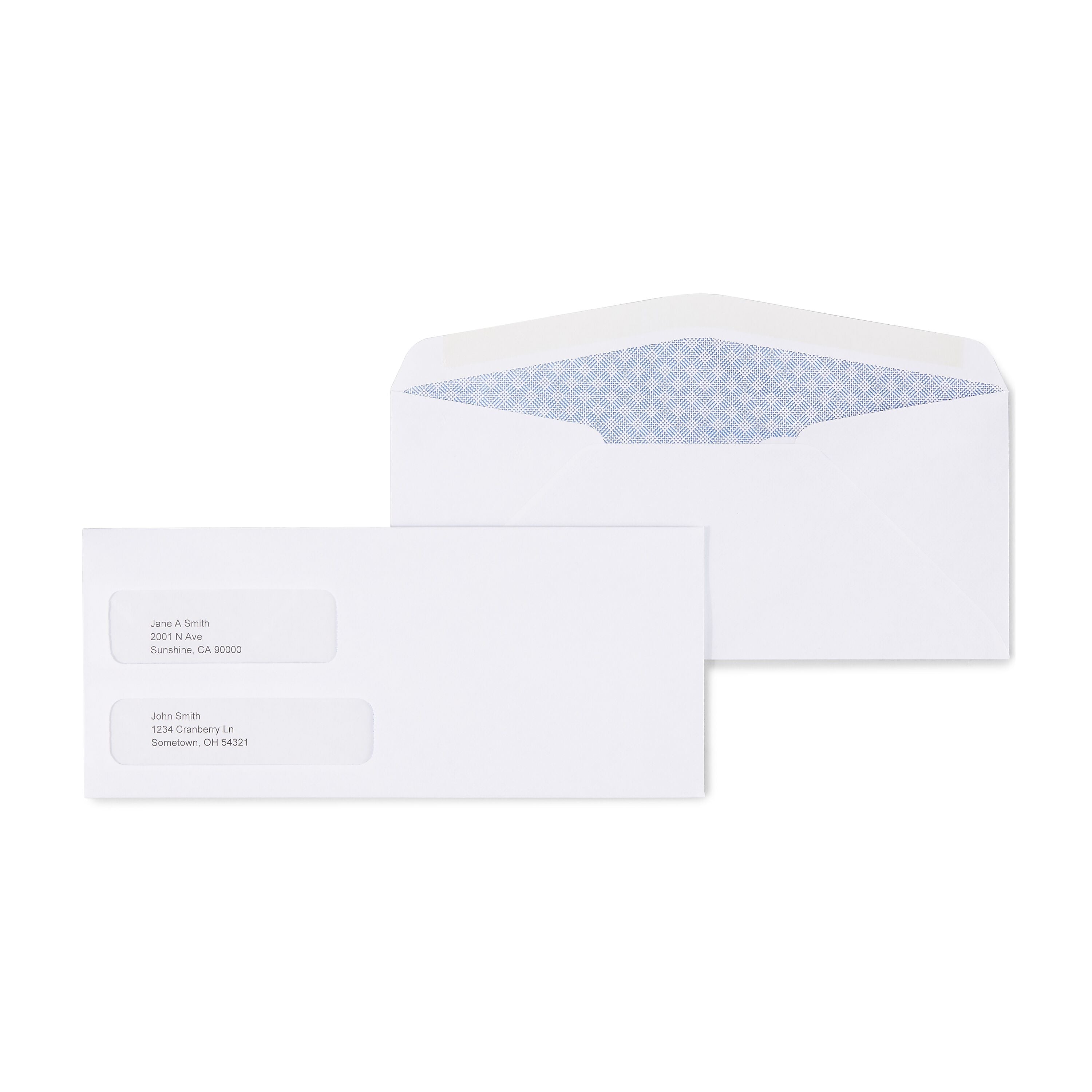 Staples Gummed Security Tinted #10 Business Envelopes, 4 1/8" x 9 1/2", White, 500/Box