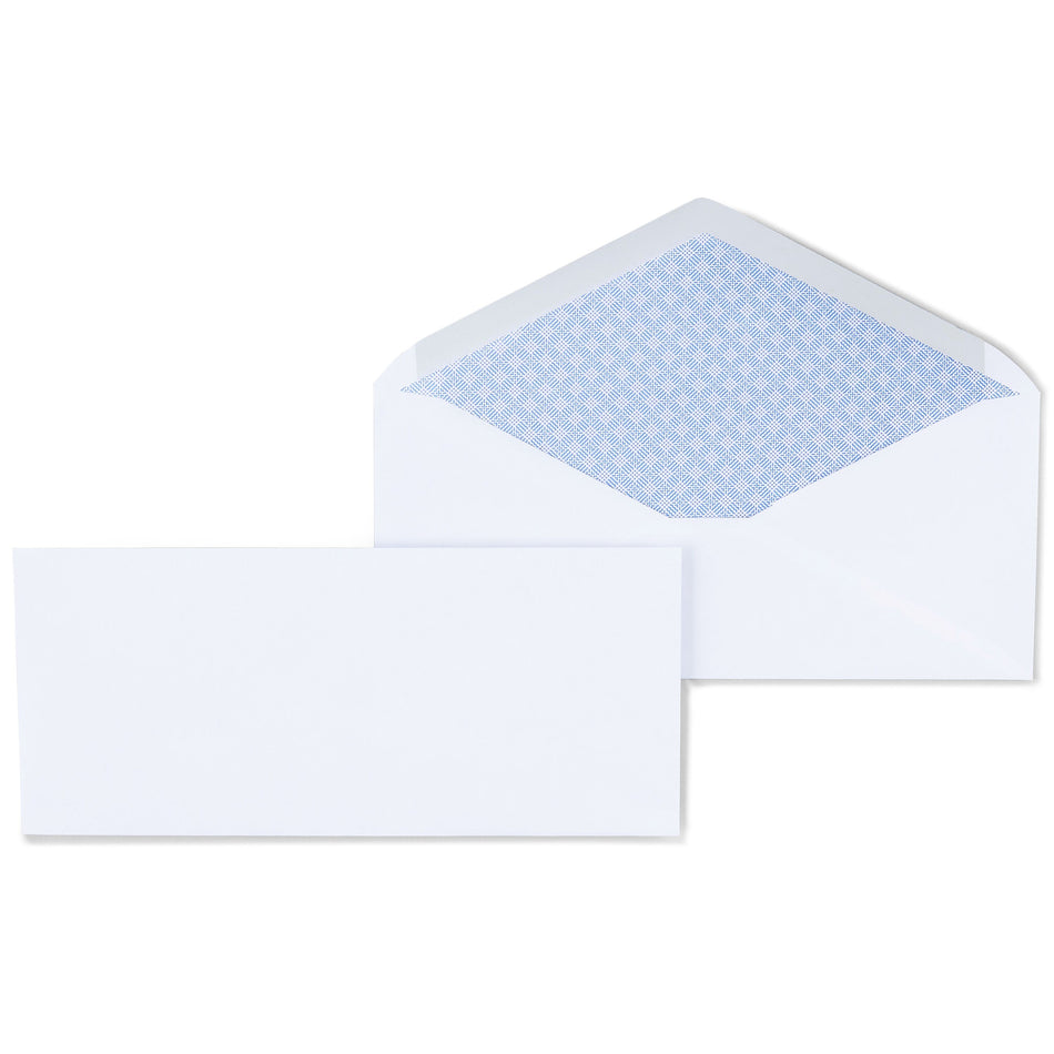 Staples Gummed Security Tinted #10 Business Envelopes, 4 1/8" x 9 1/2", White, 500/Box