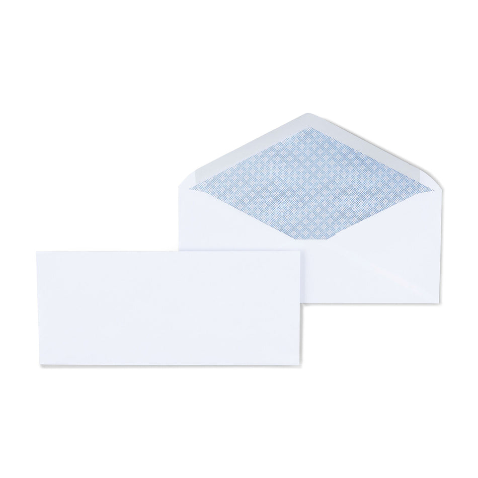 Staples Gummed Security Tinted #10 Business Envelopes, 4 1/8" x 9 1/2", White, 500/Box