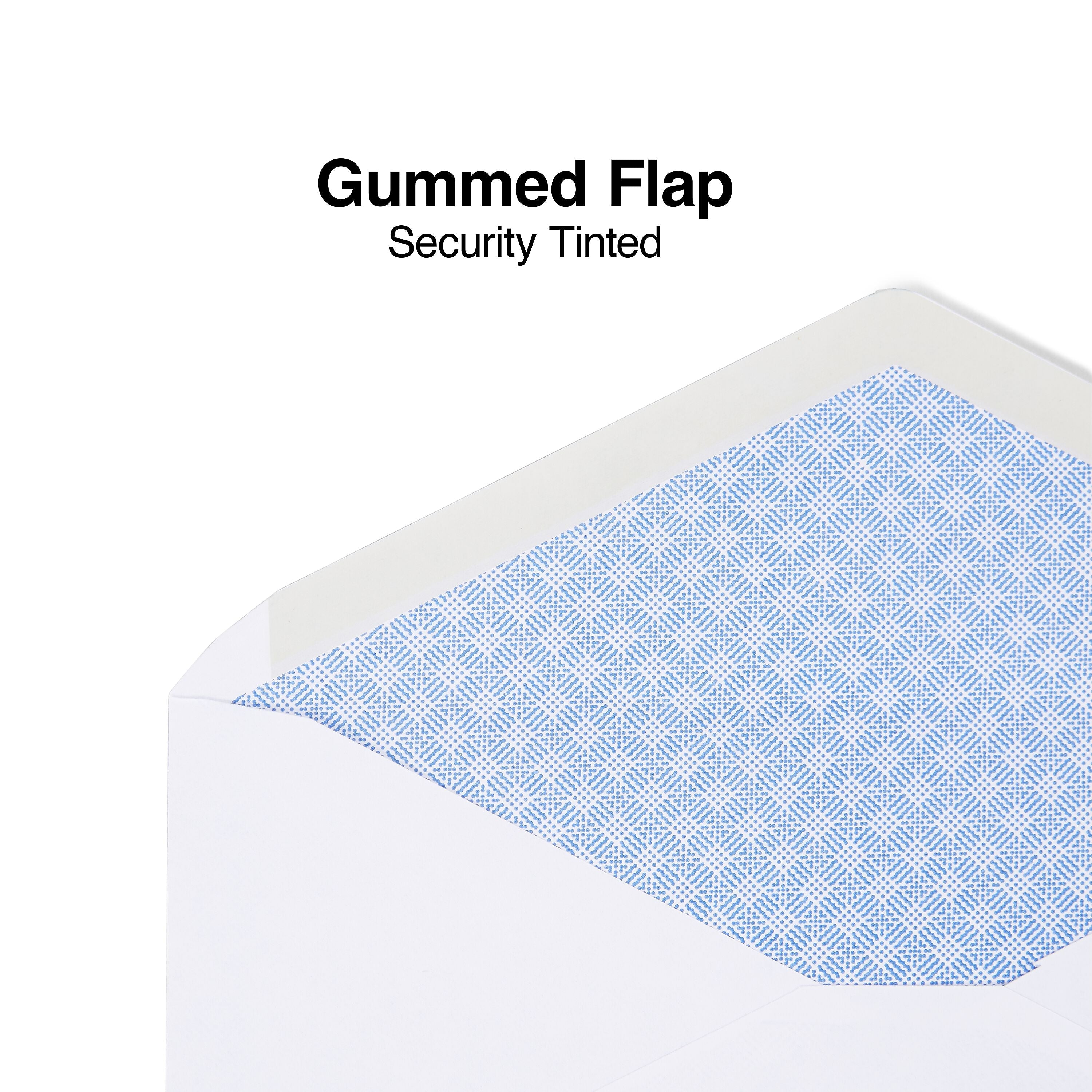 Staples Gummed Security Tinted #10 Business Envelopes, 4 1/8