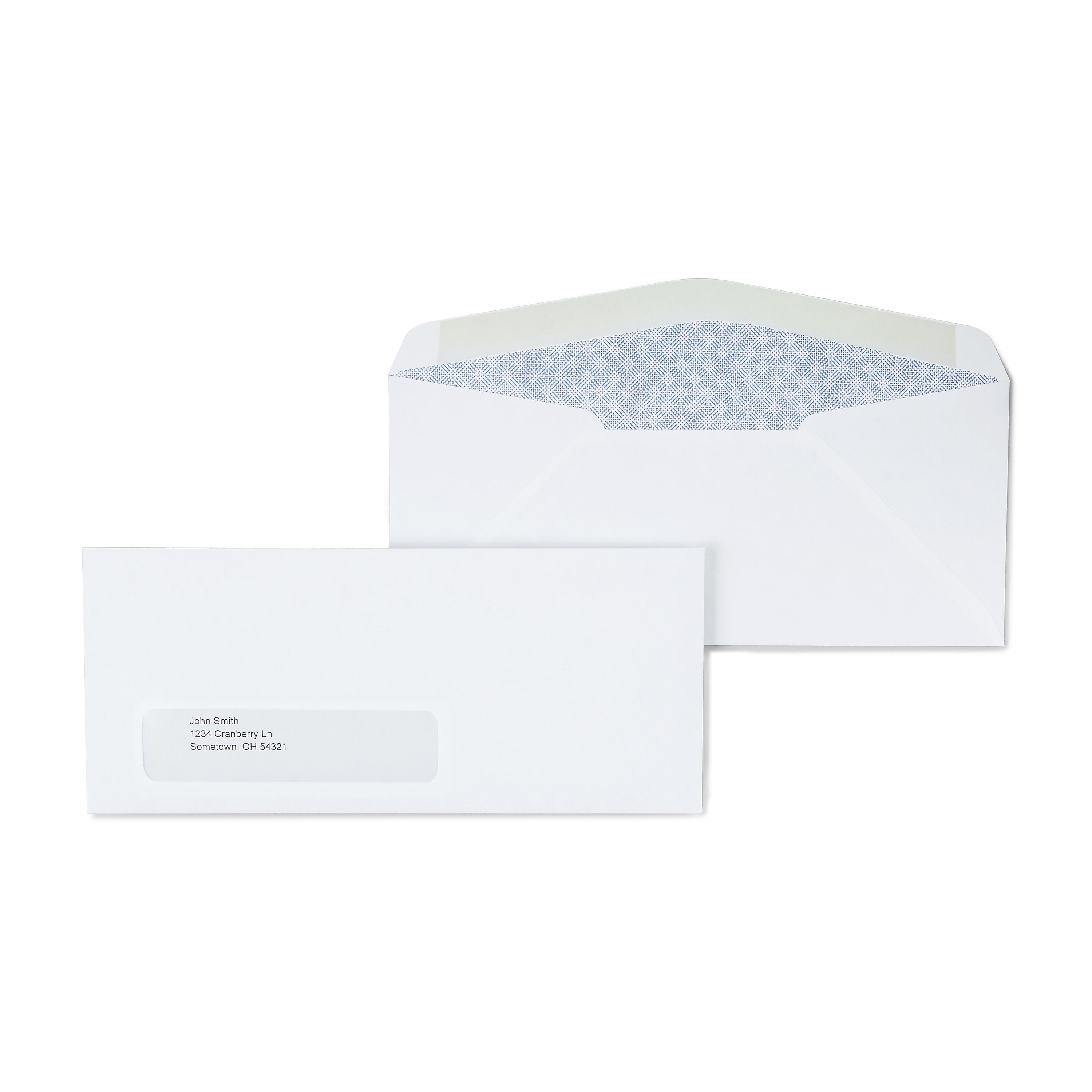 Staples™ Gummed Security Tinted #10 Business Window Envelopes, 4 1/8