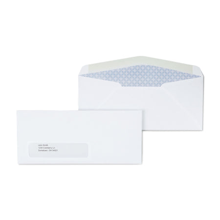 Staples™ Gummed Security Tinted #10 Business Window Envelopes, 4 1/8" x 9 1/2", White Wove, 500/Box
