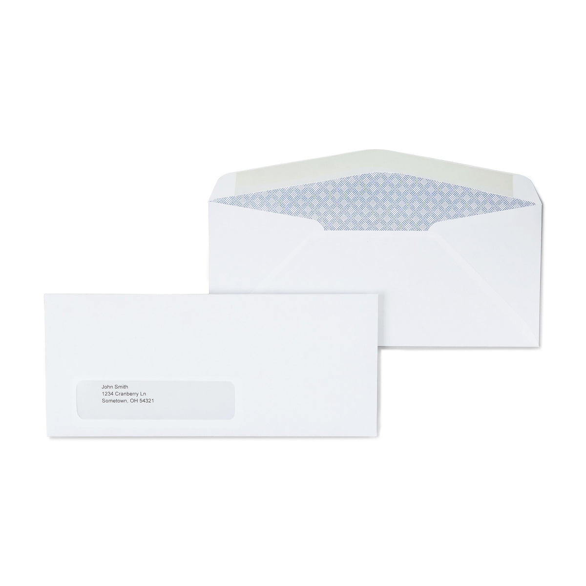 Staples™ Gummed Security Tinted #10 Business Window Envelopes, 4 1/8" x 9 1/2", White Wove, 500/Box