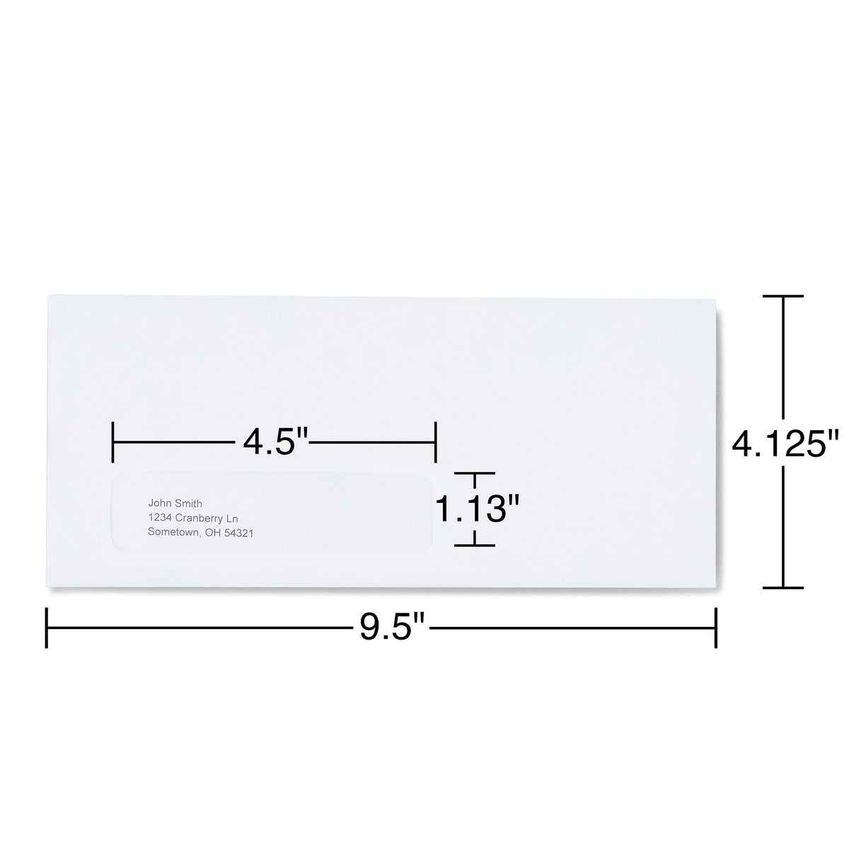 Staples™ Gummed Security Tinted #10 Business Window Envelopes, 4 1/8" x 9 1/2", White Wove, 500/Box