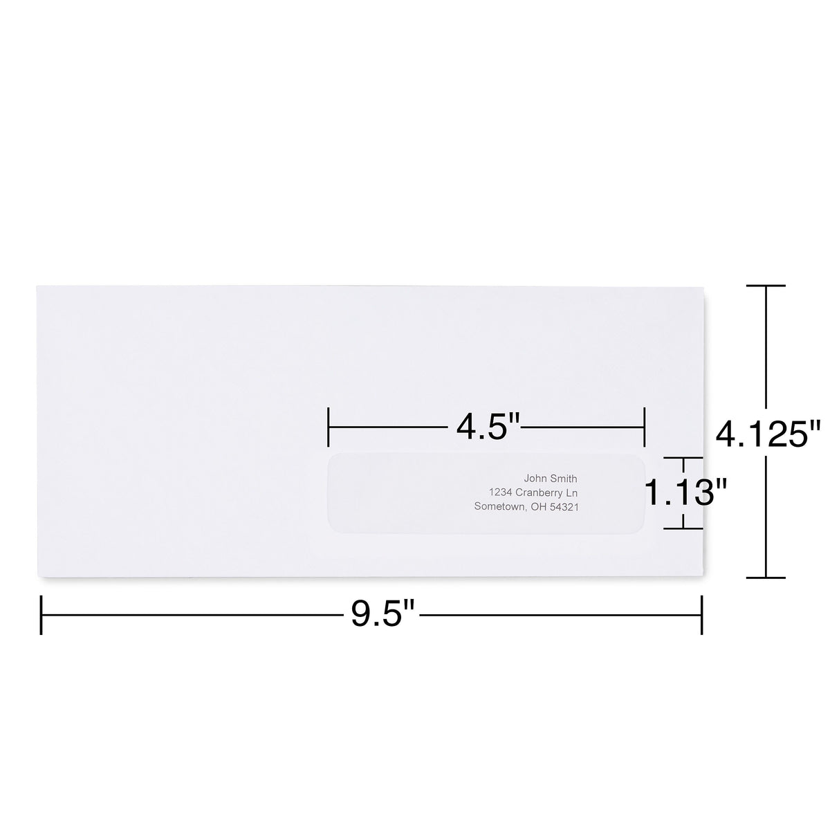 Staples Gummed Security Tinted #10 Window Envelope, 4 1/8" x 9 1/2", White Wove, 500/Box