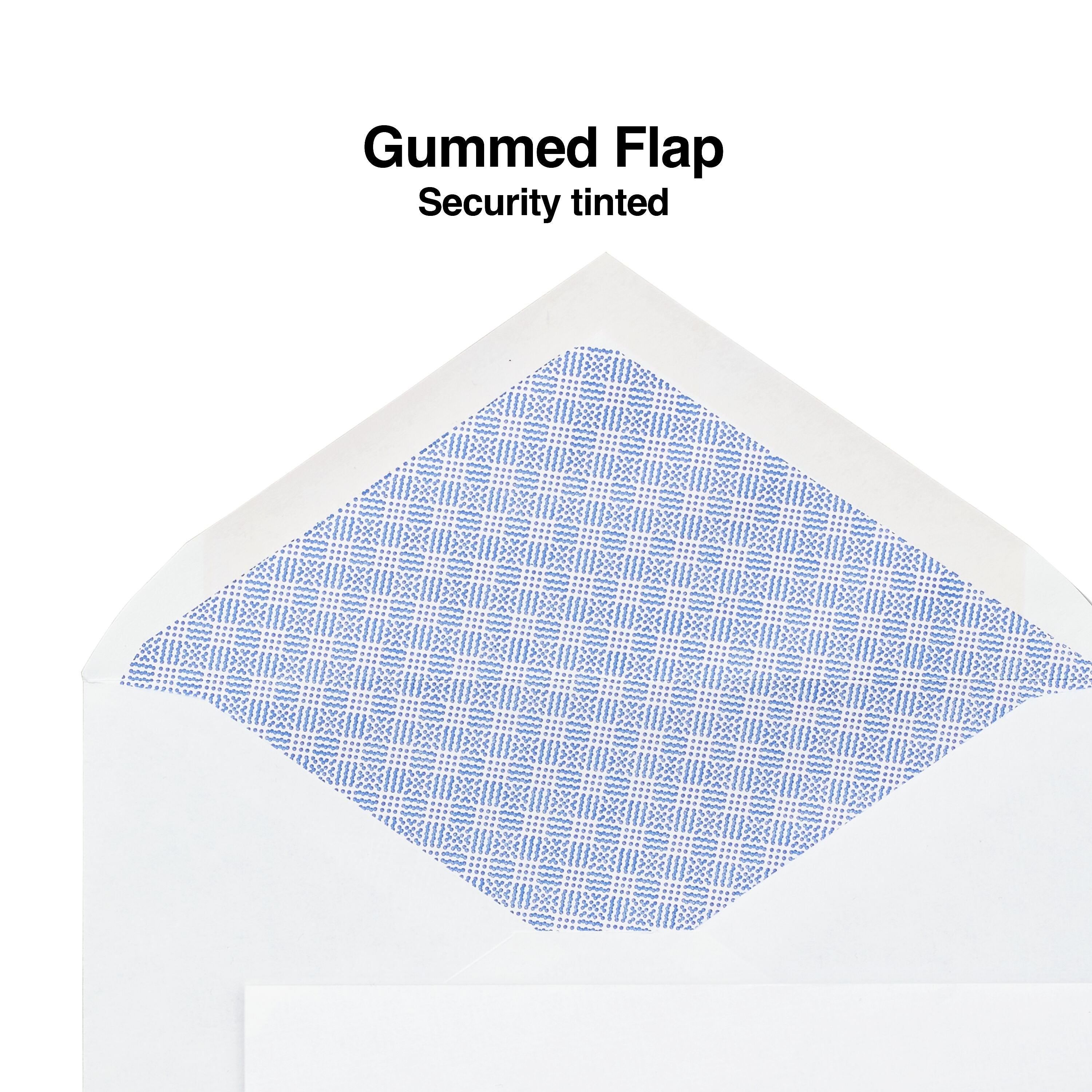 Staples Gummed Security Tinted #6 3/4 Business Envelopes, 3 5/8" x 6 1/2", White, 250/Box