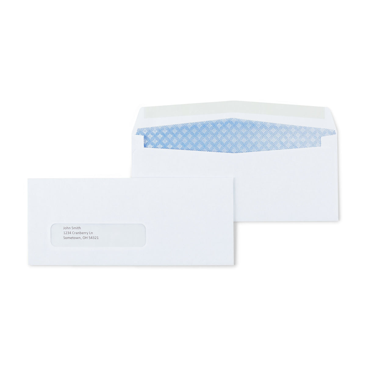 Staples Gummed Security Tinted #8 5/8 Business Window Envelopes, 3 5/8" x 8 5/8", White, 500/Box