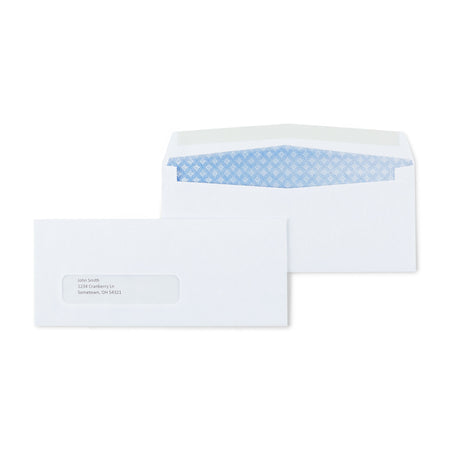 Staples Gummed Security Tinted #8 5/8 Business Window Envelopes, 3 5/8" x 8 5/8", White, 500/Box