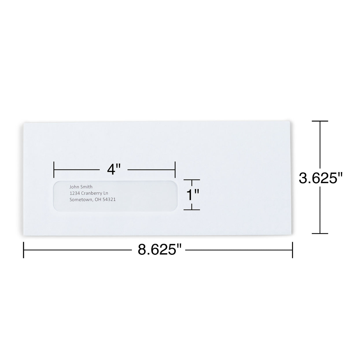 Staples Gummed Security Tinted #8 5/8 Business Window Envelopes, 3 5/8" x 8 5/8", White, 500/Box