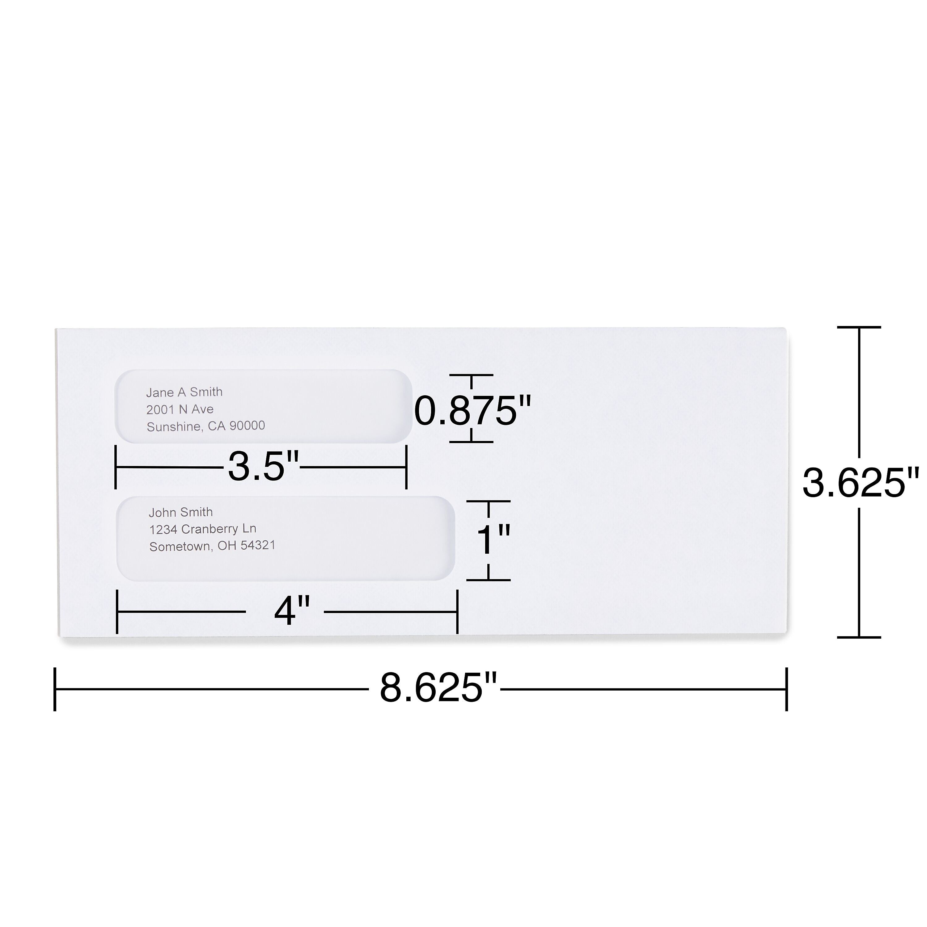 Staples Gummed Security Tinted #8 Business Envelopes, 3 5/8" x 8 5/8", White, 500/Box