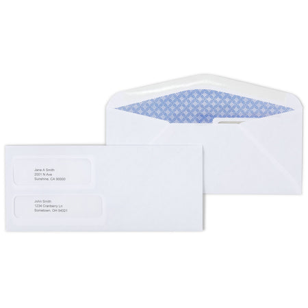 Staples Gummed Security Tinted #9 Business Envelopes, 3 7/8" x 8 7/8", White, 500/Box