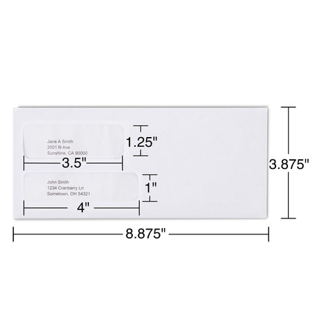 Staples Gummed Security Tinted #9 Business Envelopes, 3 7/8" x 8 7/8", White, 500/Box