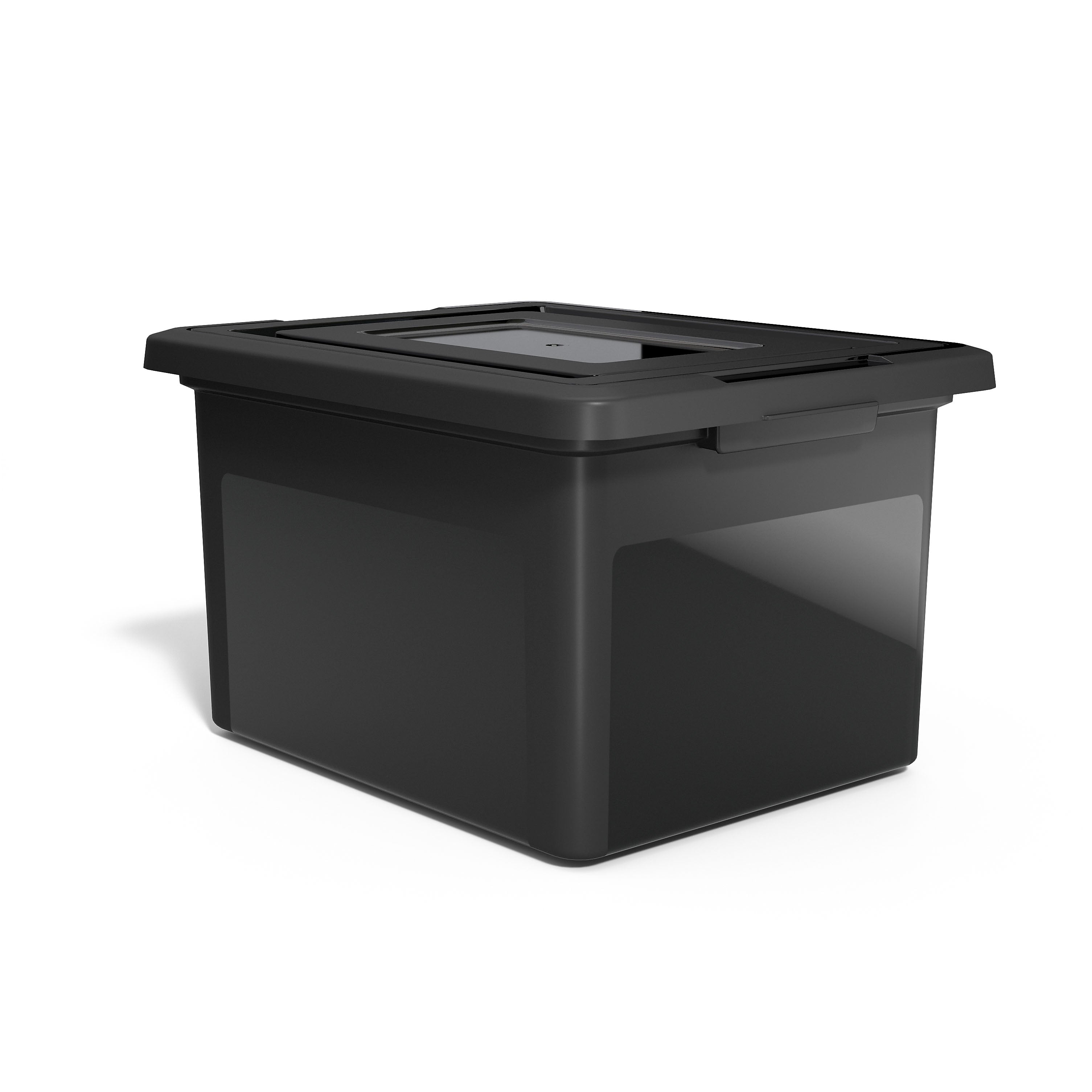 Staples Hanging File Box, Snap Lid, Letter/Legal Size, Black