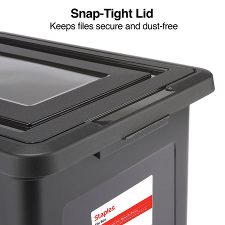 Staples Hanging File Box, Snap Lid, Letter/Legal Size, Black