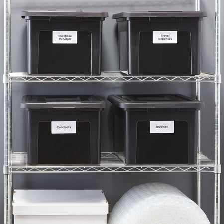 Staples Hanging File Box, Snap Lid, Letter/Legal Size, Black