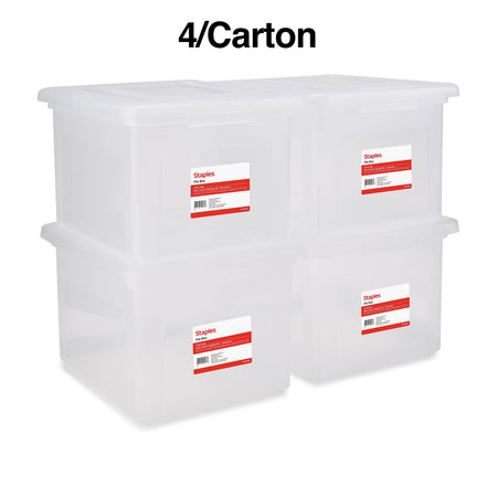 Staples Hanging File Box, Snap Lid, Letter/Legal Size, Clear