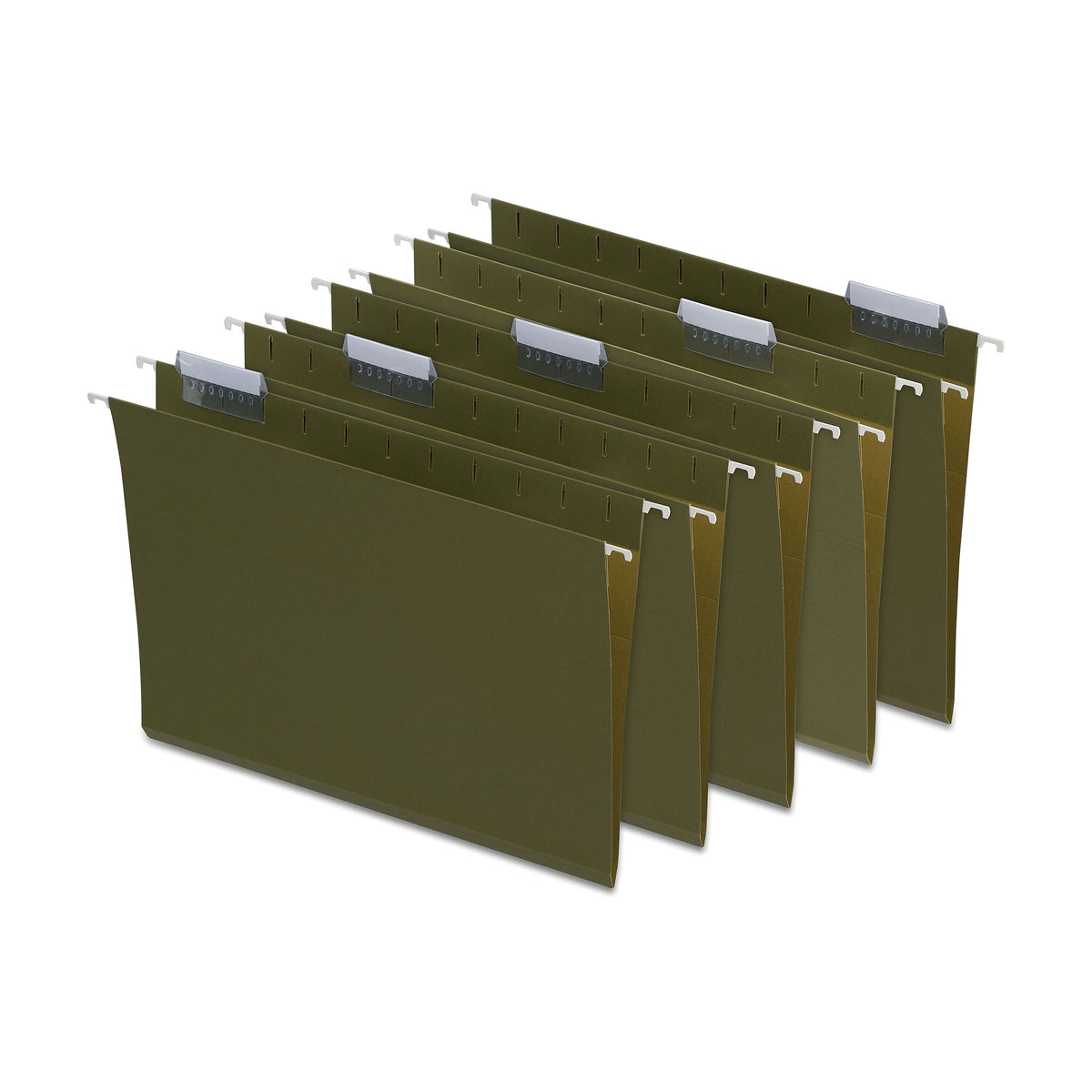 Staples Hanging File Folder, 1/5-Cut Tab, Letter Size, Standard Green, 50/Box