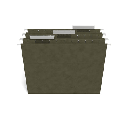 Staples® Hanging File Folder, 3-Tab, Letter Size, Standard Green, 250/Carton