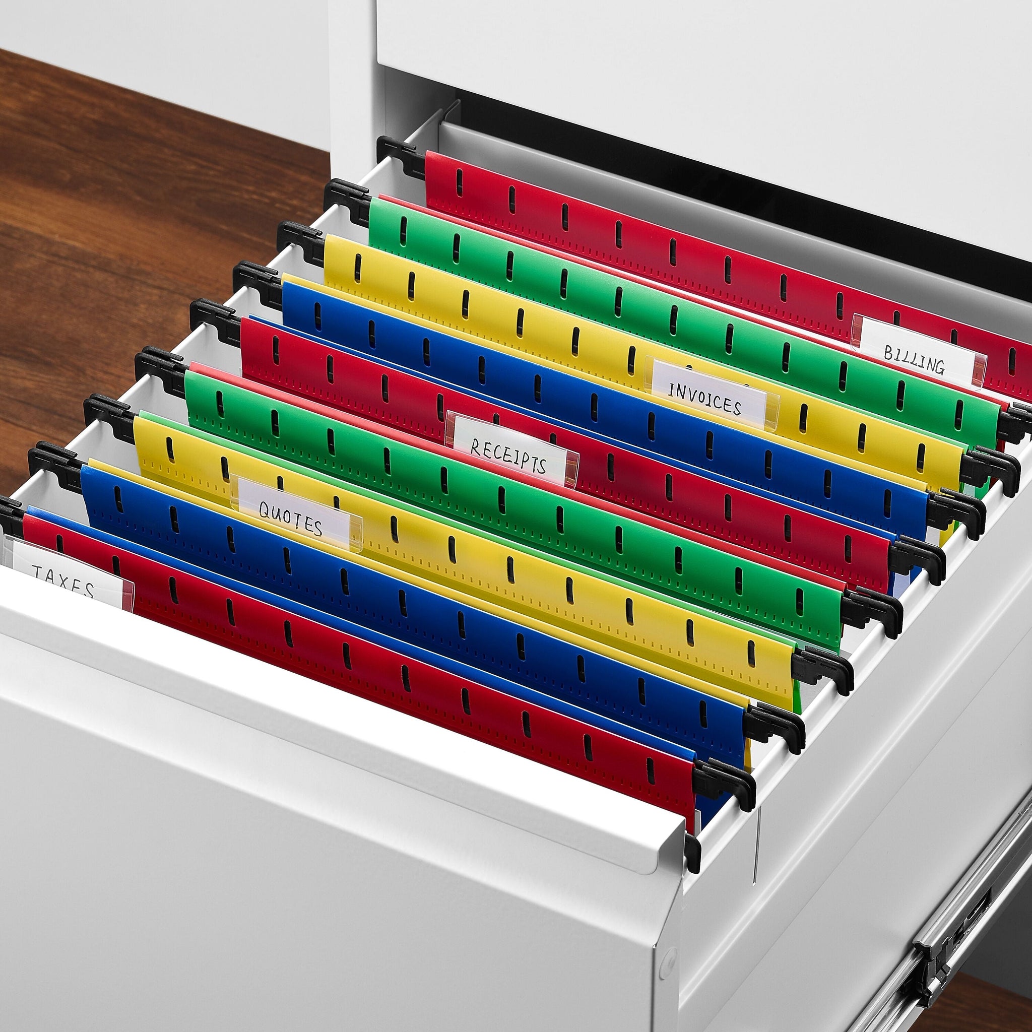 Staples® Hanging File Folder, 5-Tab, Letter Size, Assorted, 20/Box