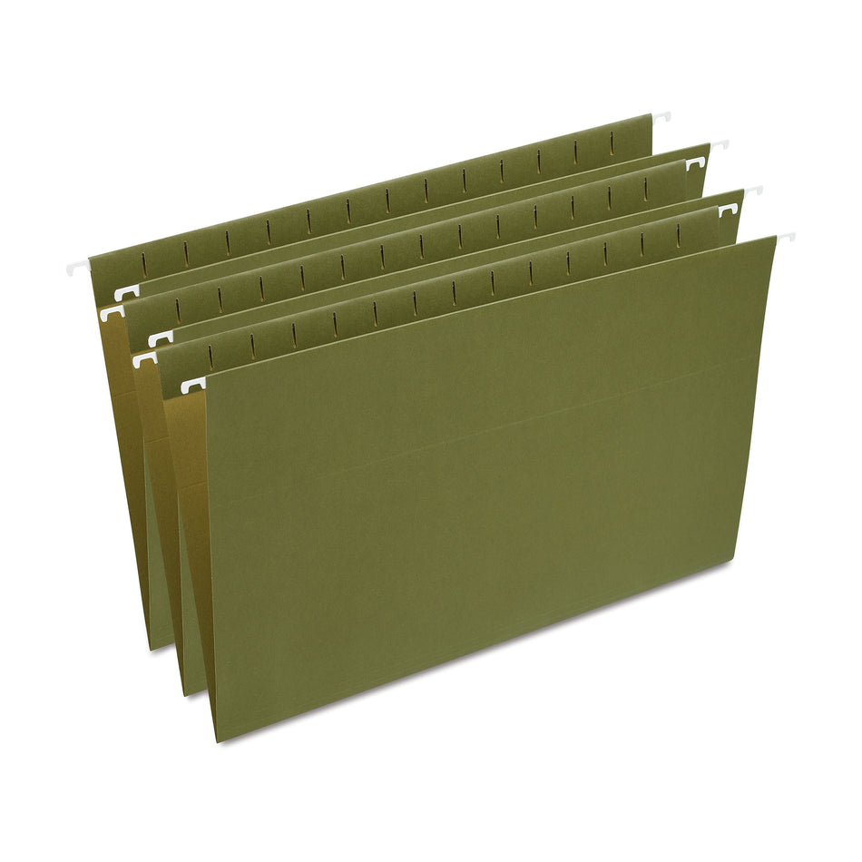 Staples Hanging File Folder, Stright Cut, Legal Size, Standard Green, 25/Box