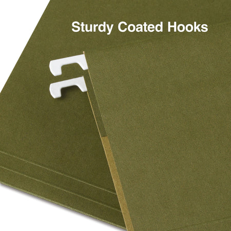 Staples Hanging File Folder, Stright Cut, Legal Size, Standard Green, 25/Box