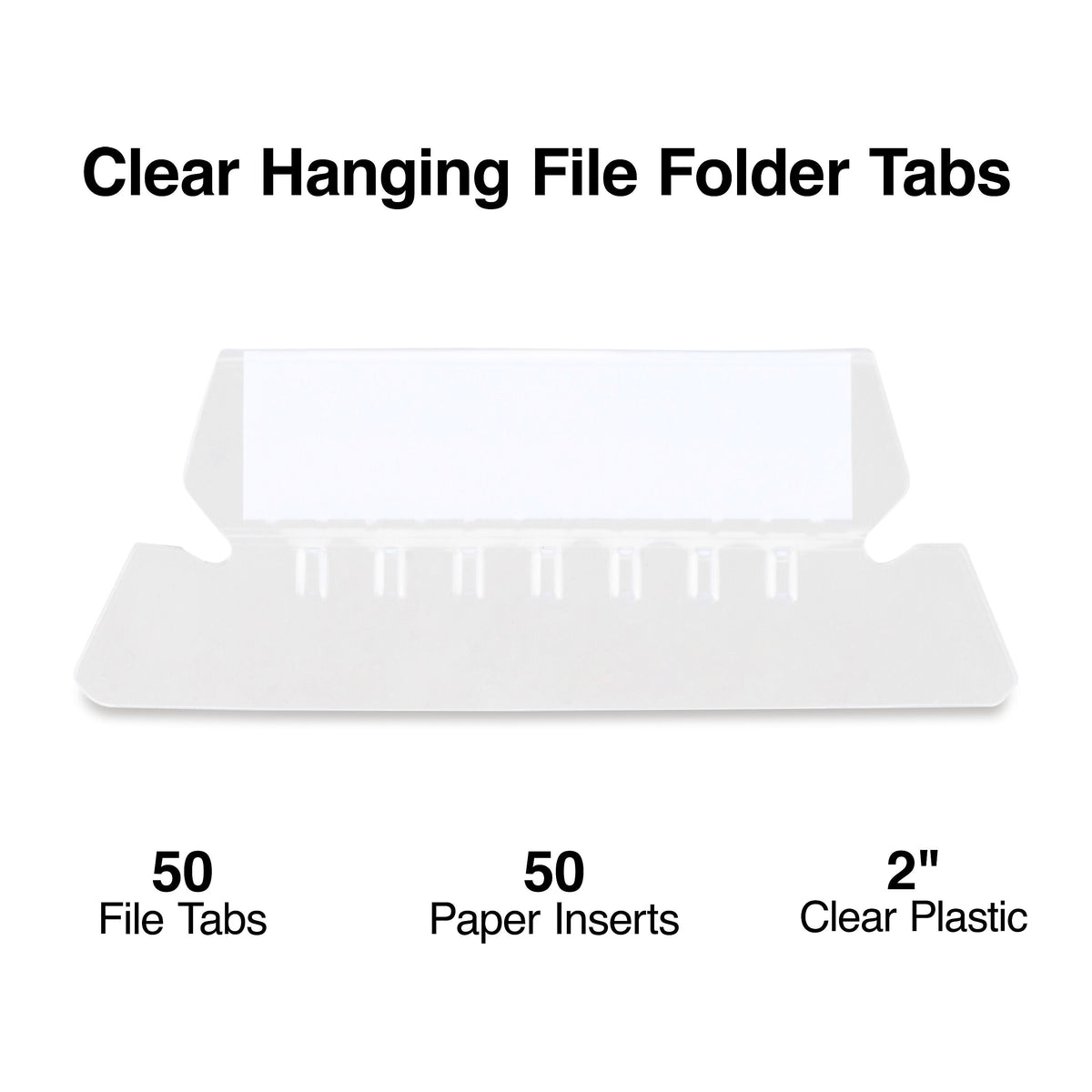 Staples® Hanging File Folder Tabs, Clear, 50/Pack