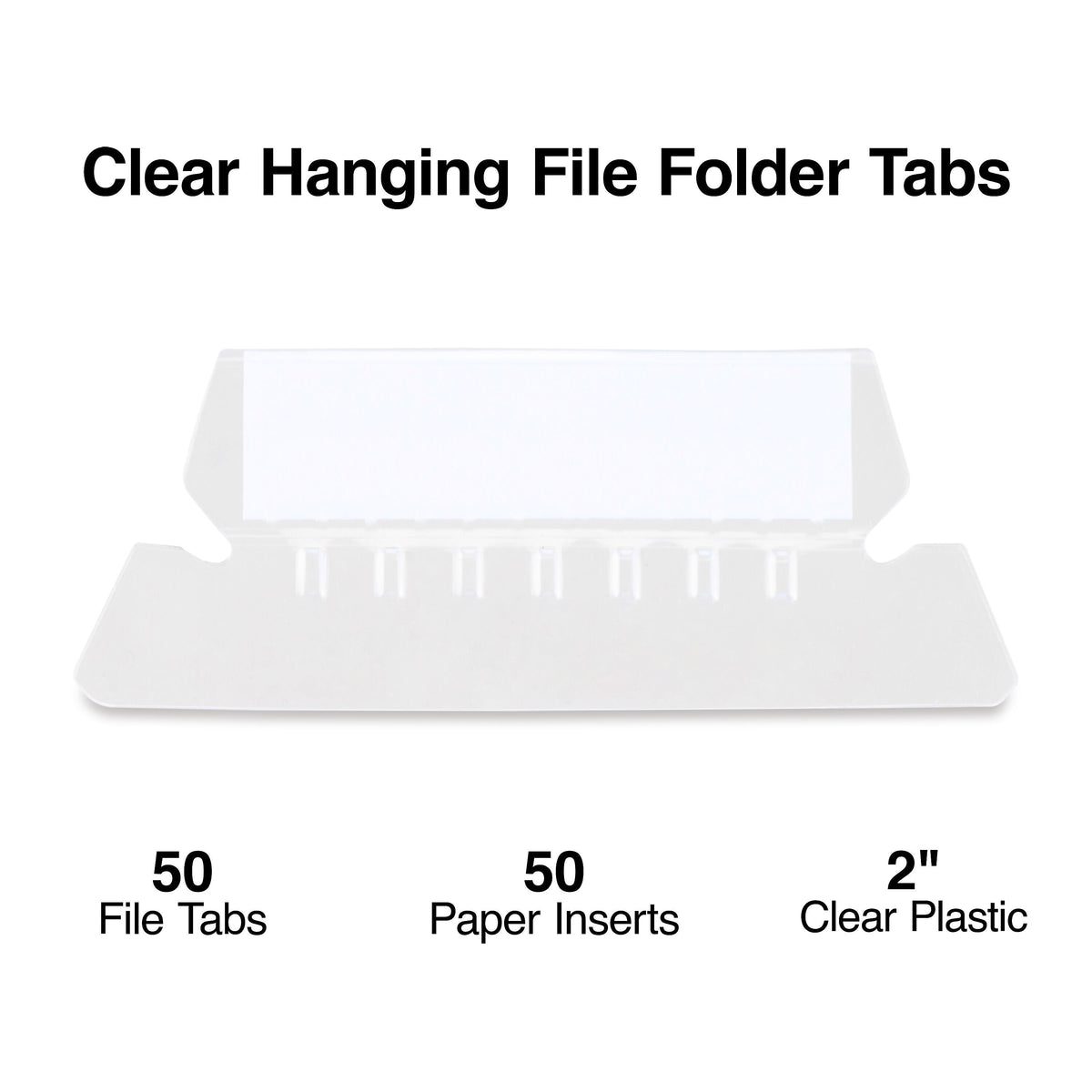 Staples® Hanging File Folder Tabs, Clear, 50/Pack