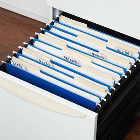 Staples® Hanging File Folders, 1/5-Cut Tab, Letter Size, Blue, 25/Box