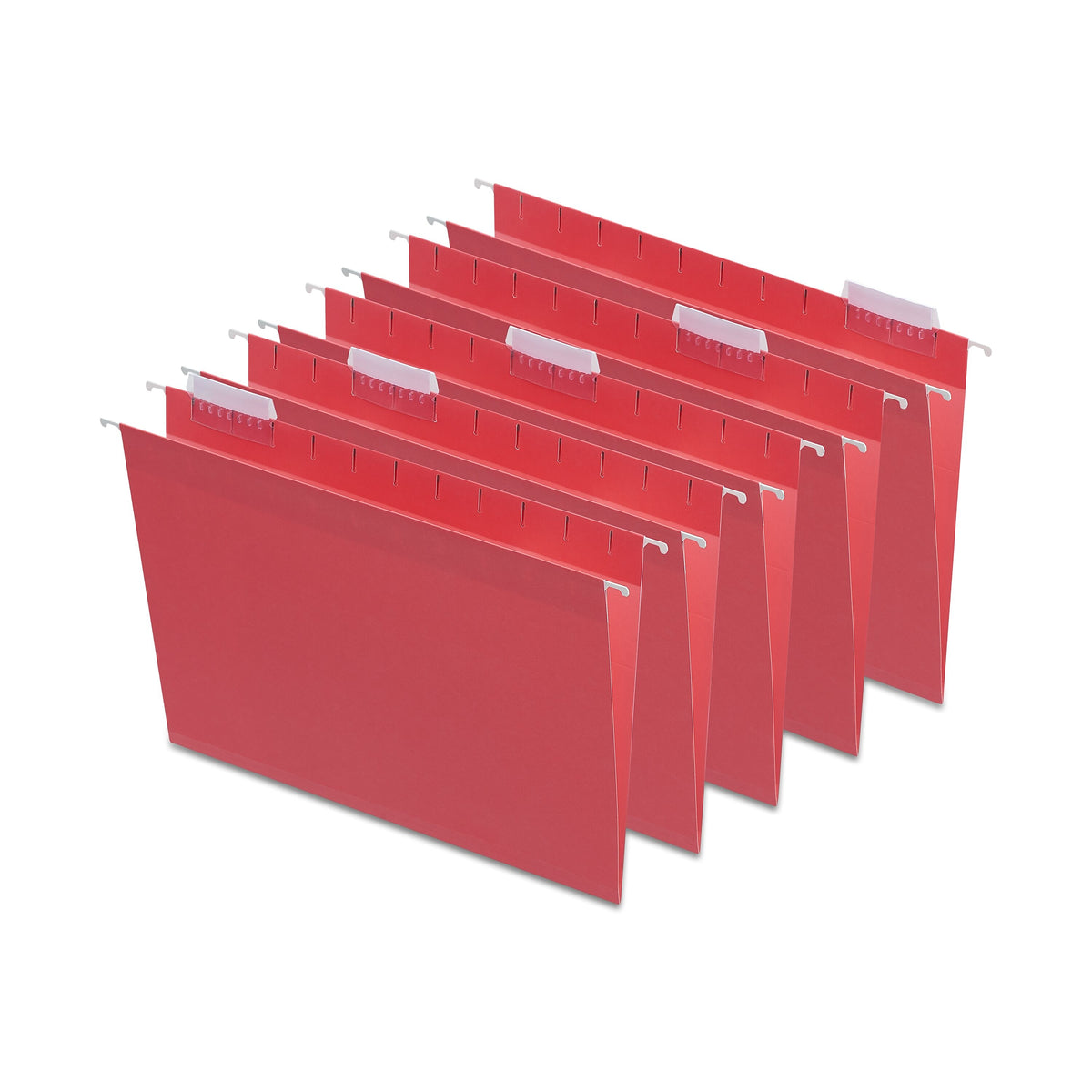 Staples® Hanging File Folders, 1/5-Cut Tab, Letter Size, Red, 25/Box