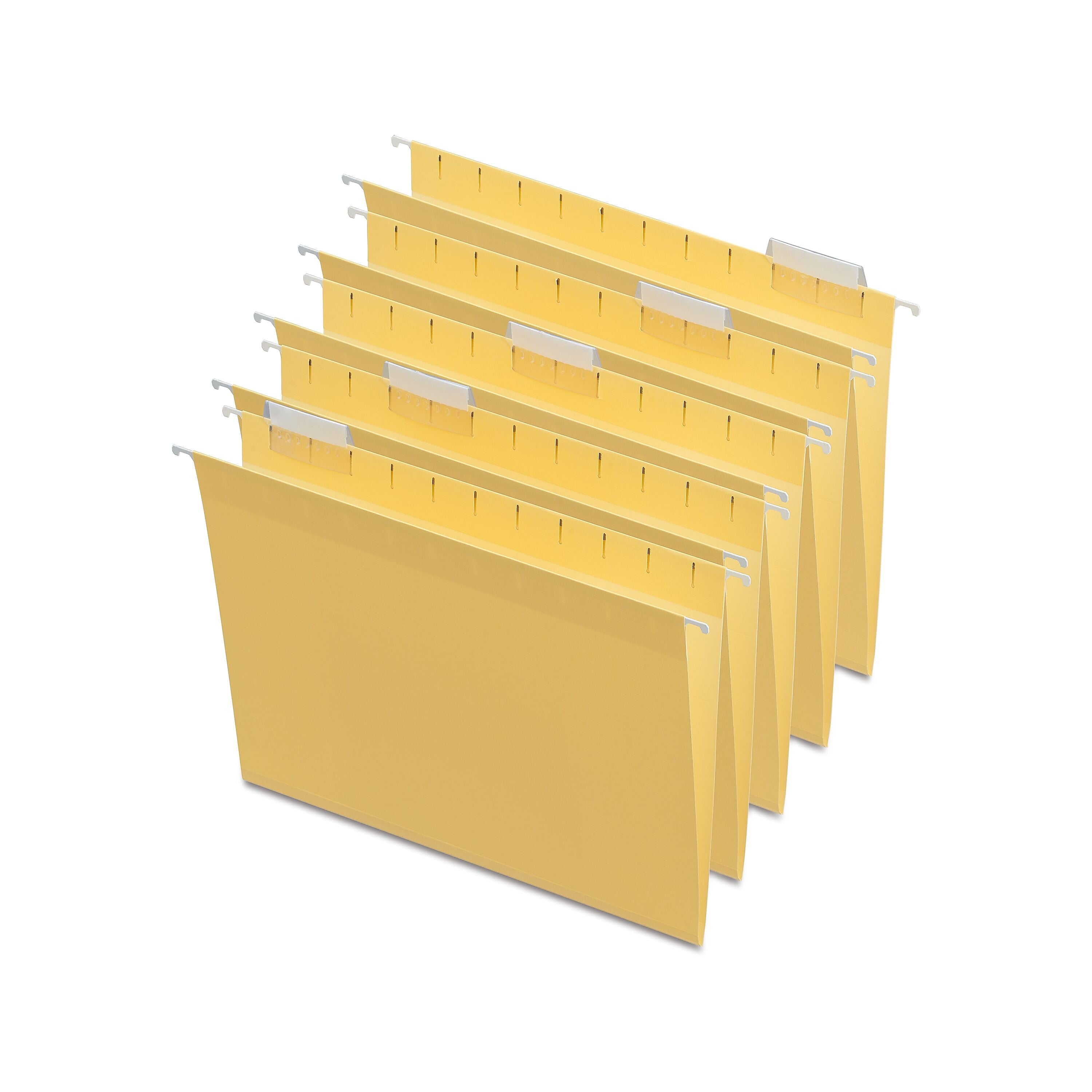 Staples® Hanging File Folders, 1/5-Cut Tab, Letter Size, Yellow, 25/Box