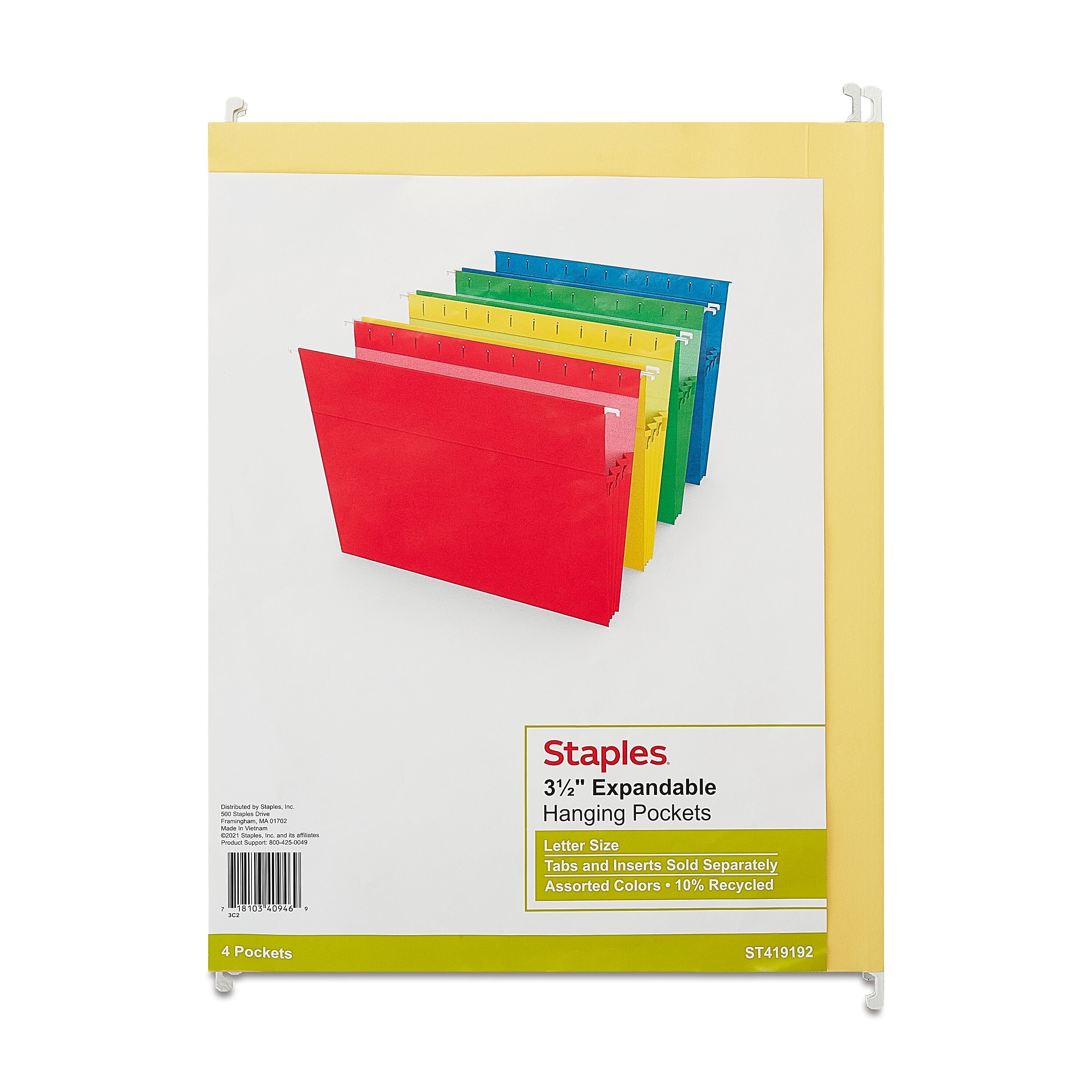 Staples Hanging File Folders, 3.5