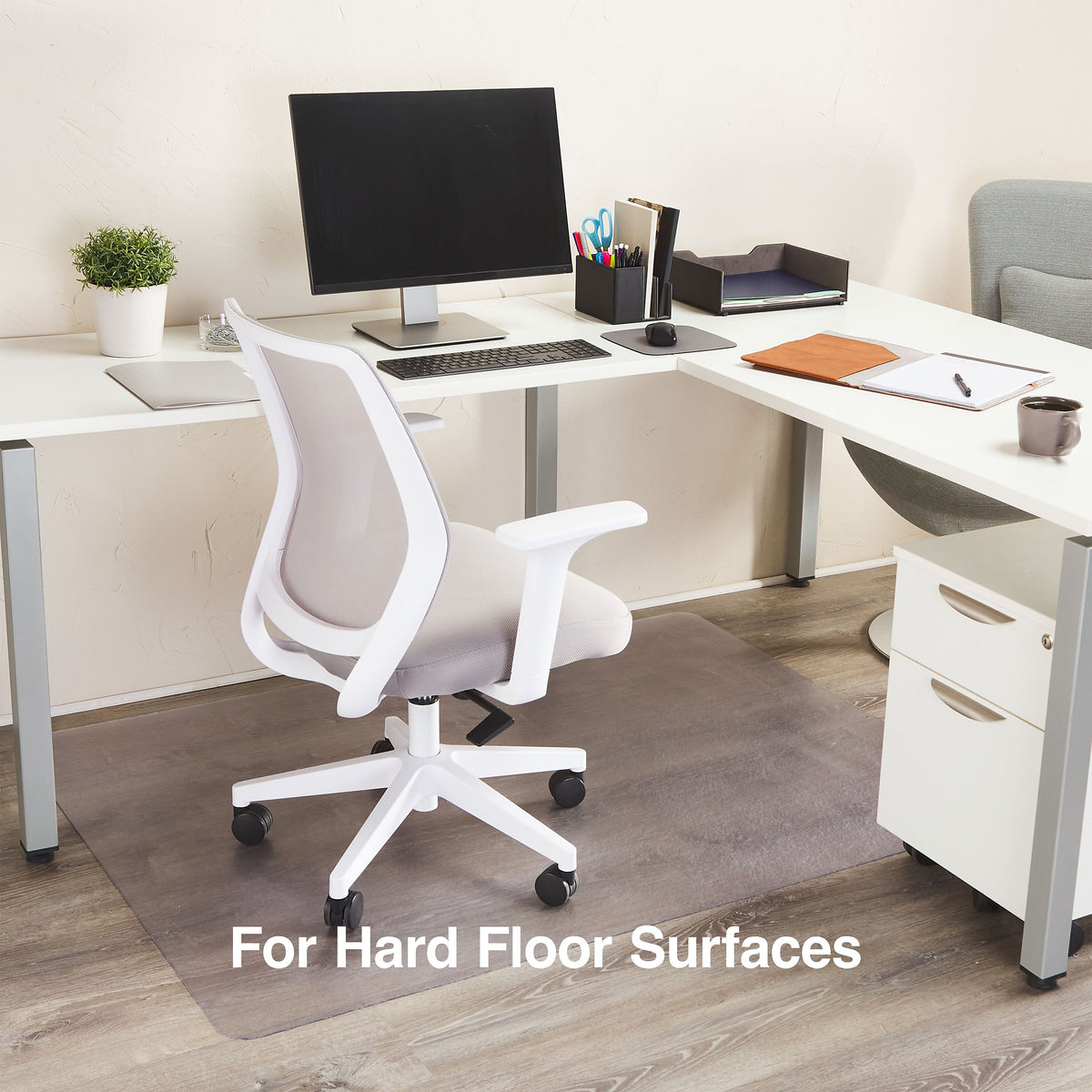 Staples® Hard Floor Chair Mat, 46" x 60'', Crystal Clear