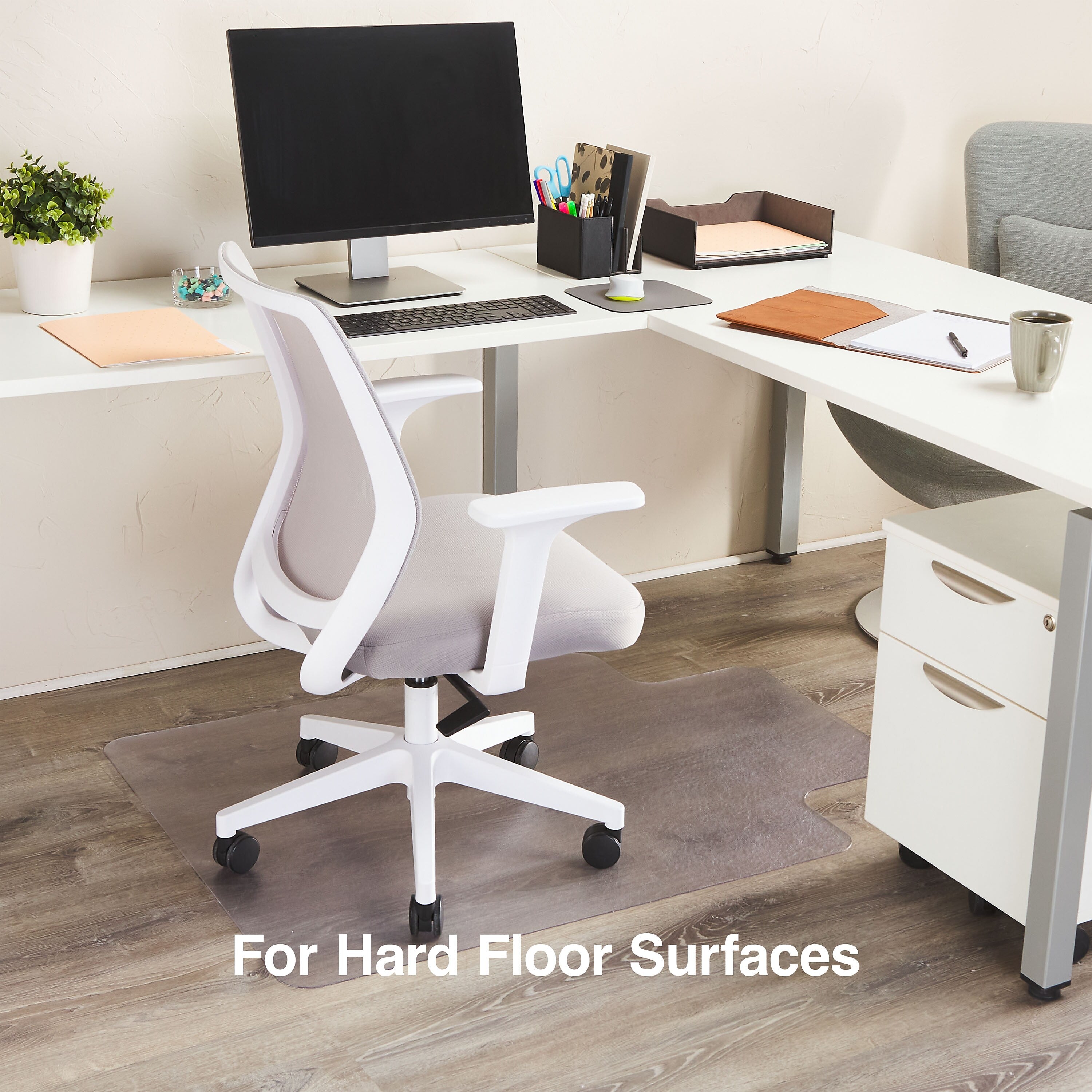 Staples® Hard Floor Chair Mat with Lip, 36" x 48'', Clear