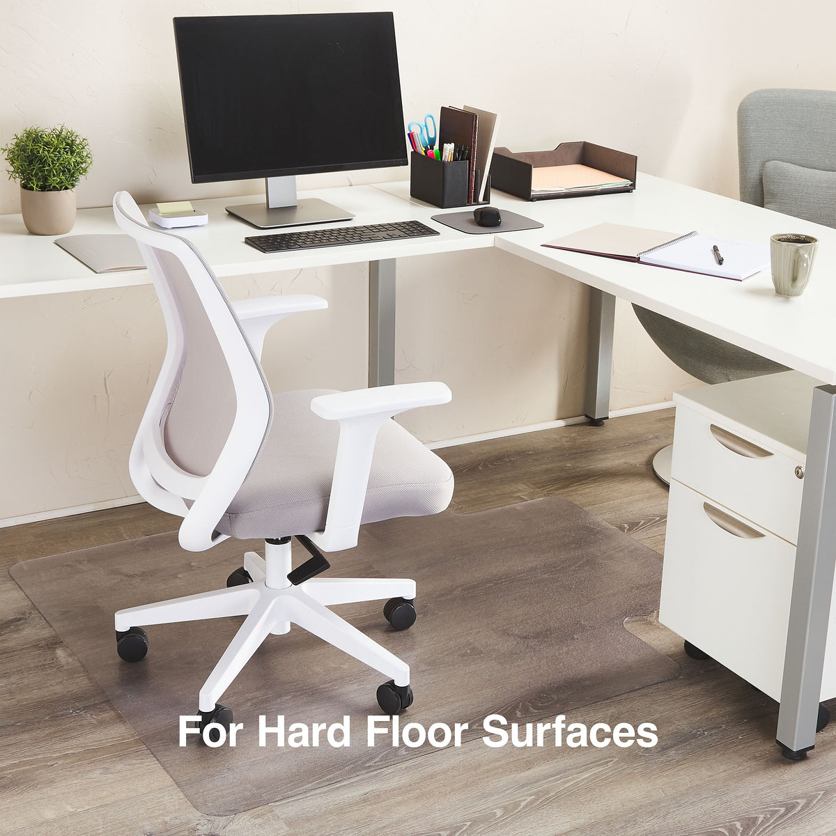 Staples® Hard Floor Chair Mat with Lip, 45" x 53'', Clear