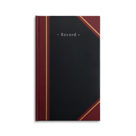 Staples Hard Journal, 7.25"W x 11.75"H, Black/Burgundy