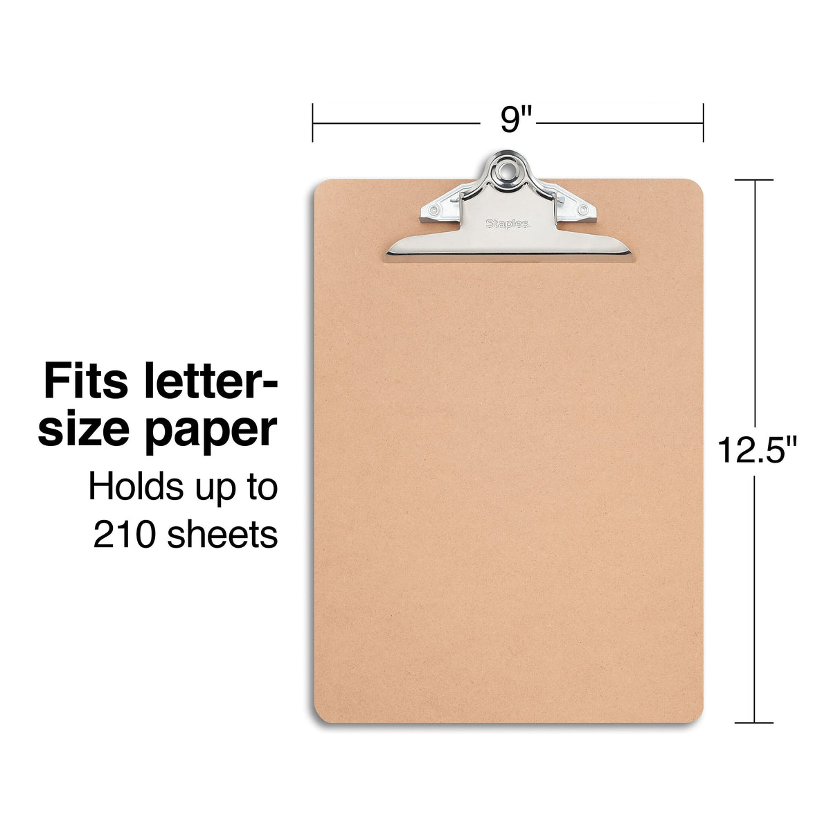 Staples Hardboard Clipboard, Letter, Brown