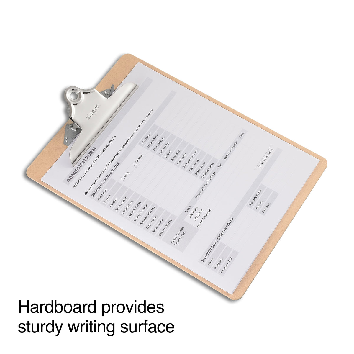 Staples Hardboard Clipboard, Letter, Brown