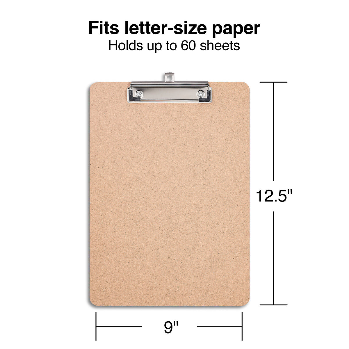 Staples Hardboard Clipboard, Letter Size, Brown