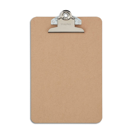 Staples Hardboard Clipboard, Memo Size, Brown