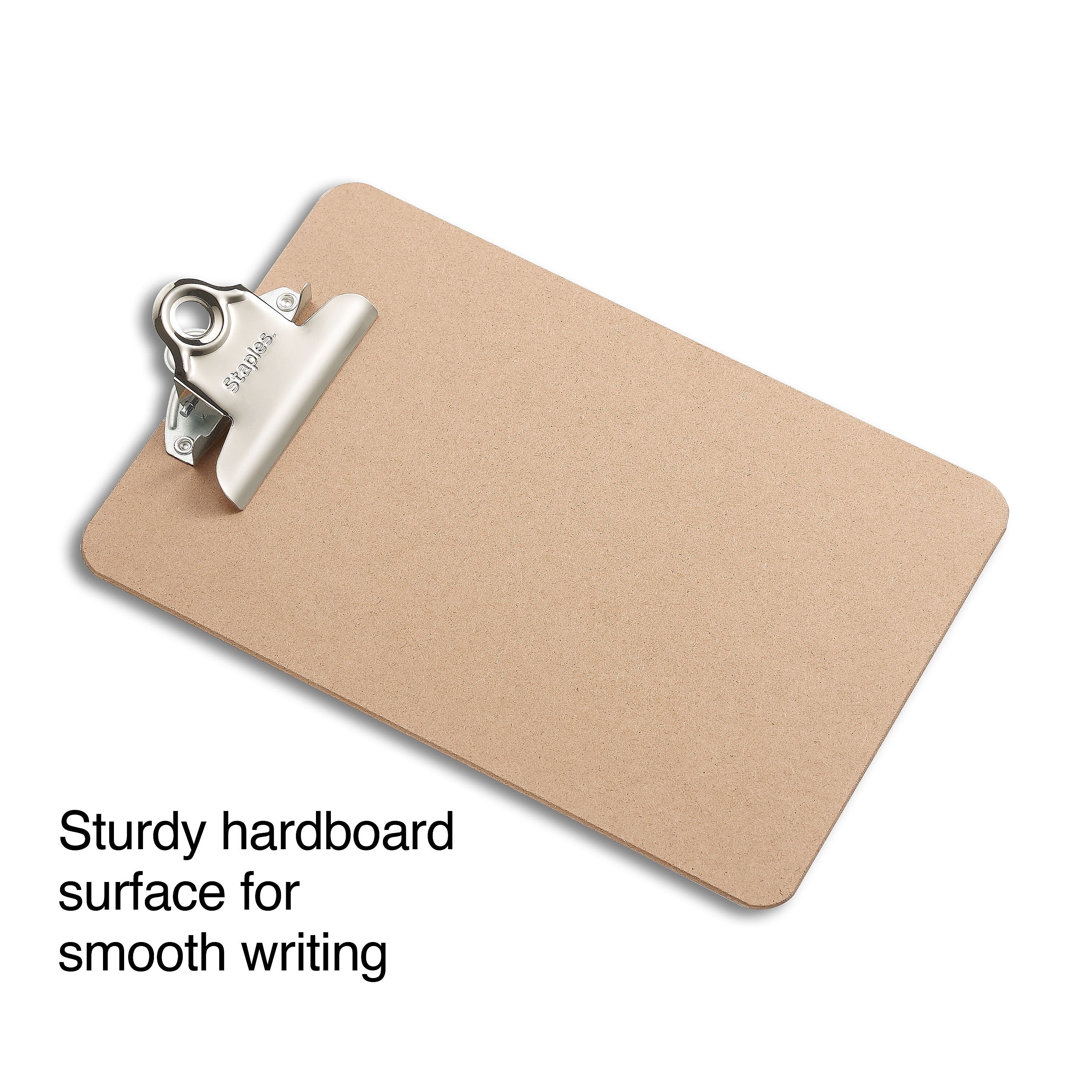 Staples Hardboard Clipboard, Memo Size, Brown