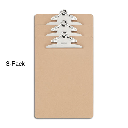 Staples Hardboard Clipboards, Letter Size, Natural Brown, 3/Pack