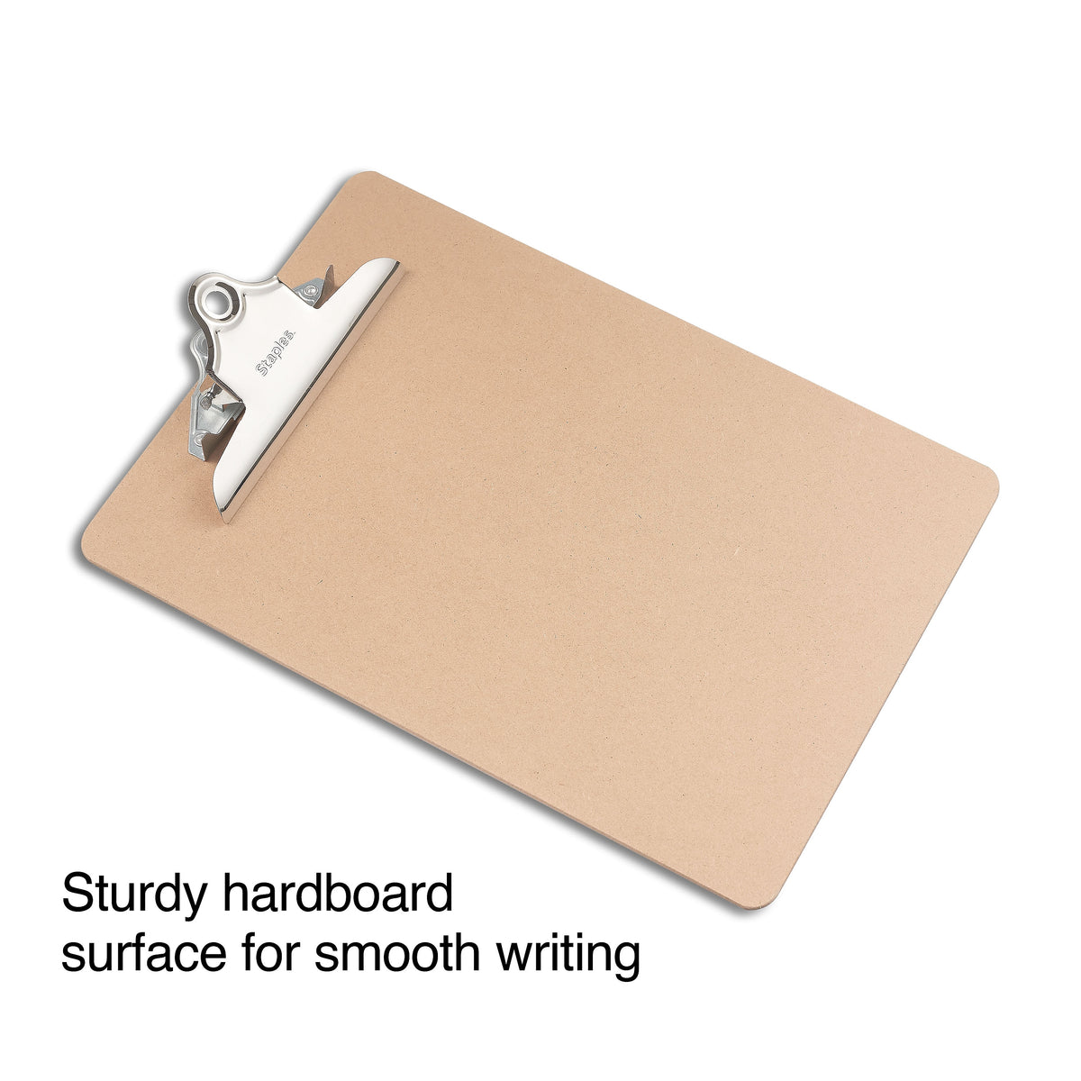 Staples Hardboard Clipboards, Letter Size, Natural Brown, 3/Pack