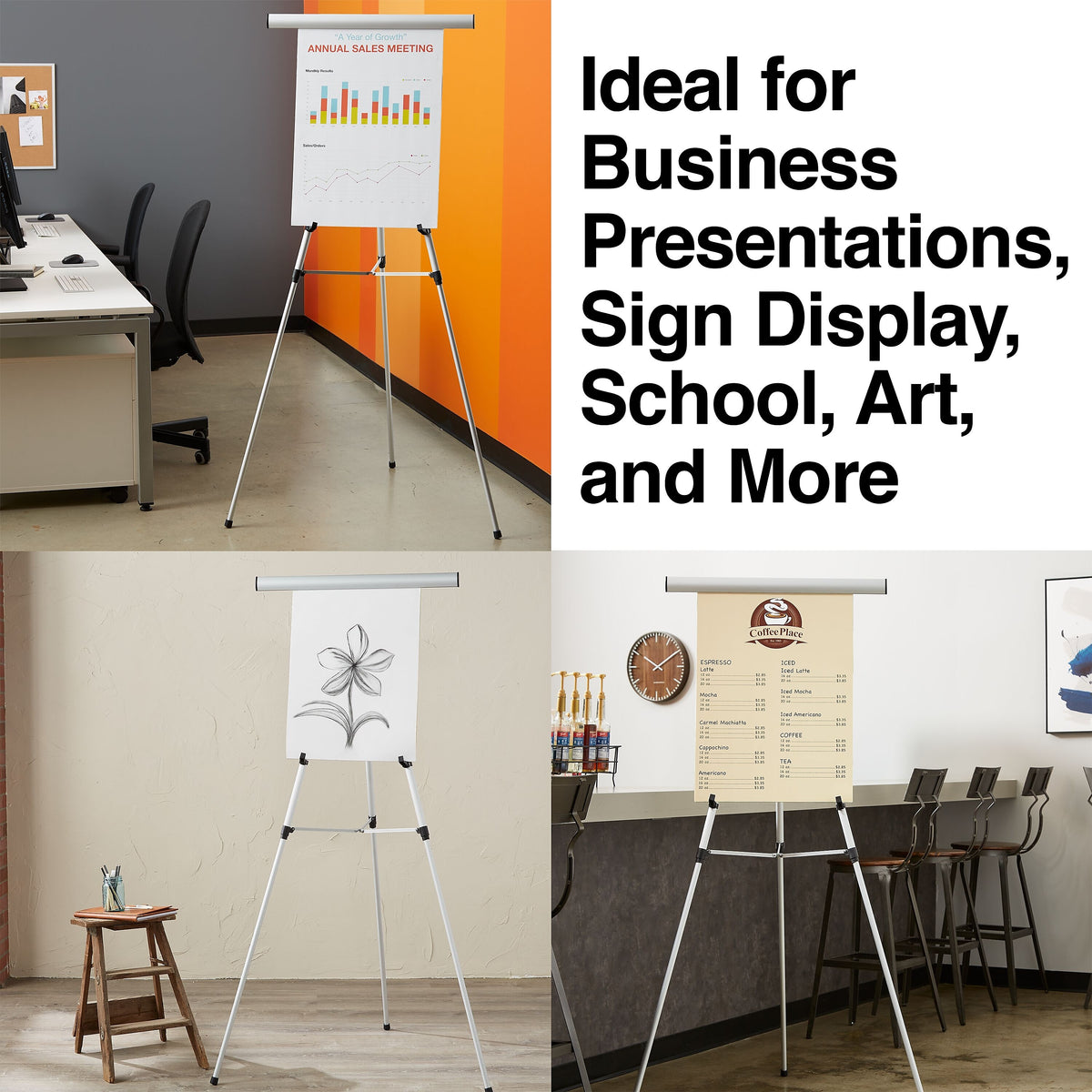 Staples HD Flipchart/Easel, Aluminum