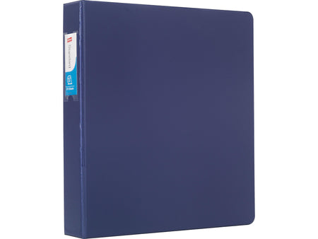 Staples Heavy Duty 1.5" 3-Ring Non-View Binder With Label Holder, D-Ring, Blue