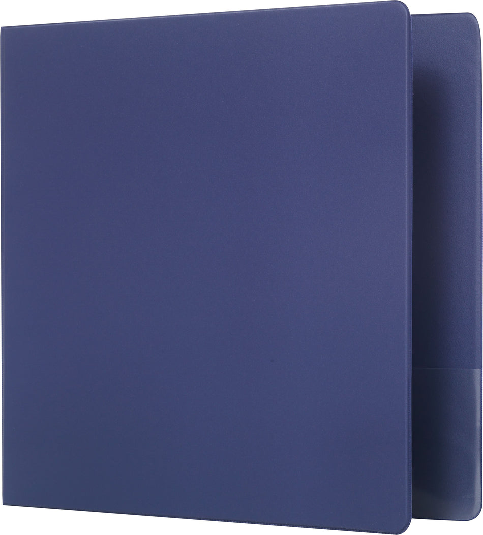 Staples Heavy Duty 2" 3-Ring Non-View Binder With Label Holder, D-Ring, Blue