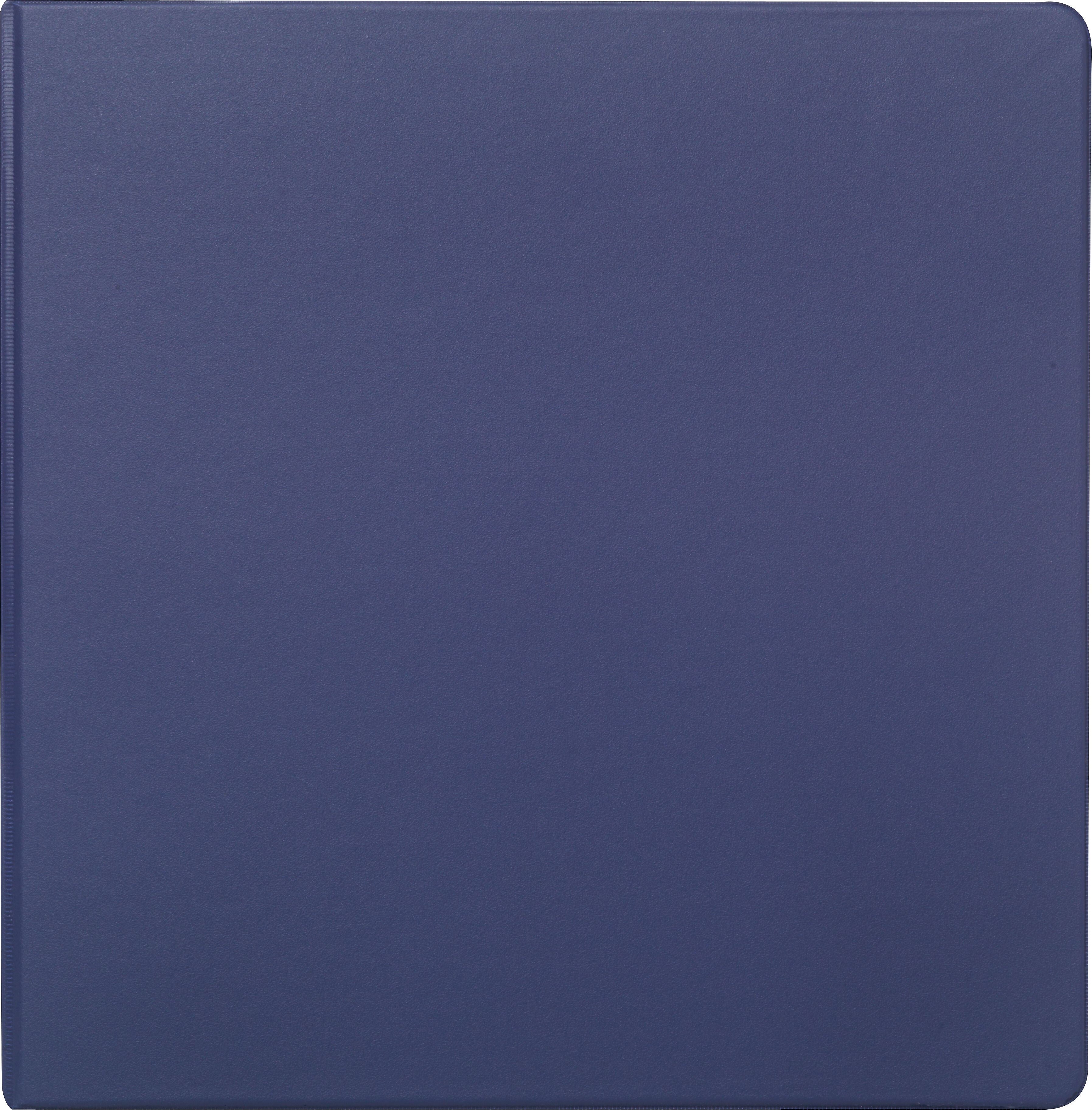 Staples Heavy Duty 2" 3-Ring Non-View Binder With Label Holder, D-Ring, Blue