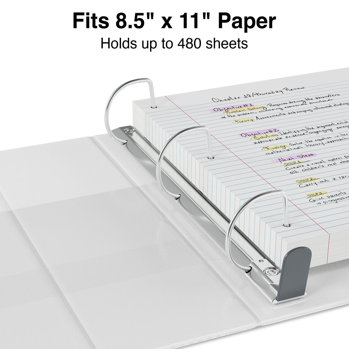 Staples Heavy Duty 2" 3-Ring View Binders, D-Ring, White, 6/Pack