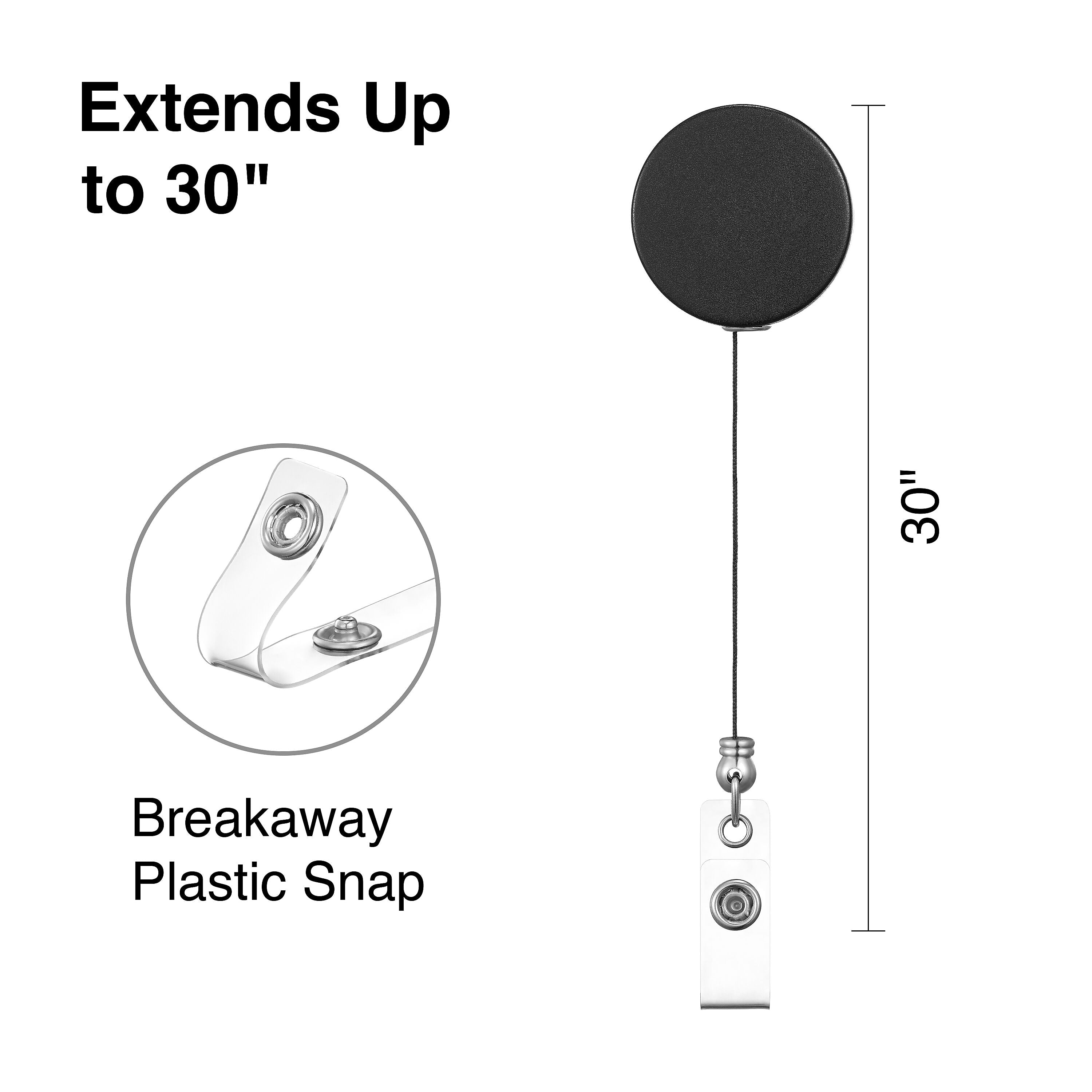 Staples Heavy-Duty Badge Reels, 30