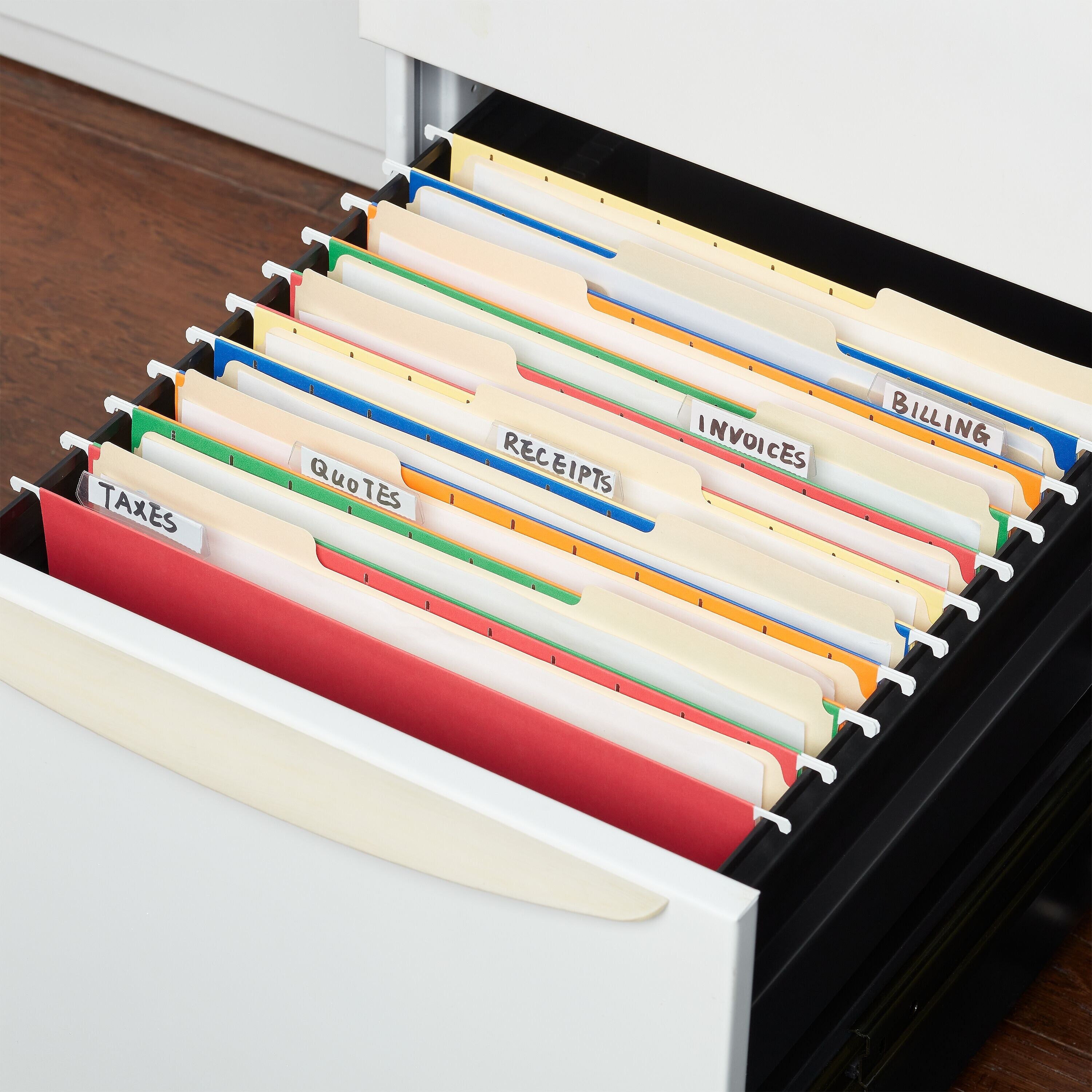 Staples® Heavy Duty Bright Colored Hanging File Folders, 1/5-Cut Tab, Letter Size, Assorted Colors, 25/Box