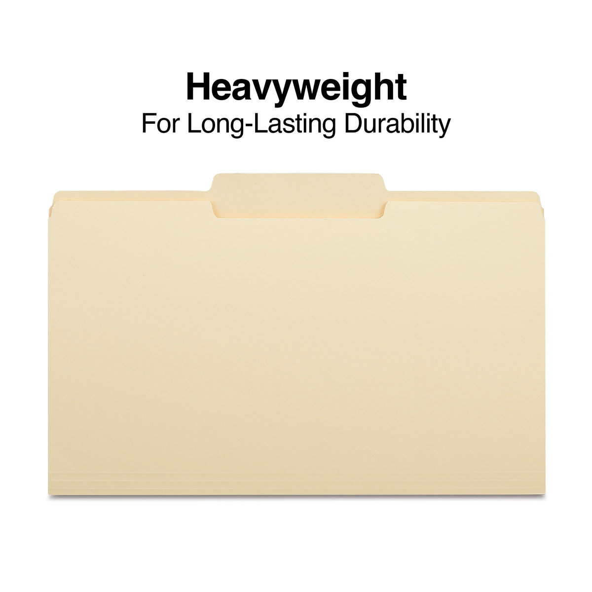 Staples® Heavy Duty File Folder, 1/3-Cut Tab, Legal Size, Manila, 50/Box